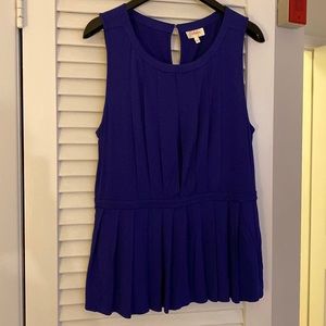 Anthropologie** Purple Accordion-fold sleeveless Peplum top